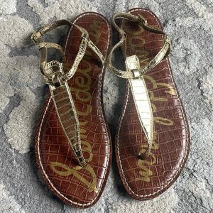 Sam Edelman Gold Gigi Sandals, size 7.5